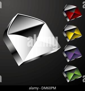 Enveloppe ouverte Icon Set Illustration de Vecteur