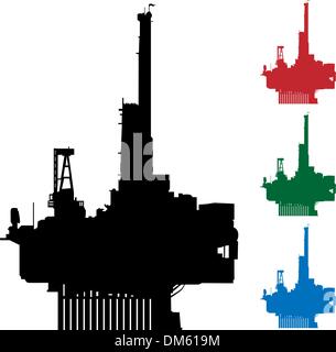 Plate-forme pétrolière Illustration de Vecteur