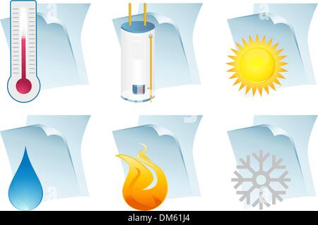 Icônes de document de climatiseur Illustration de Vecteur