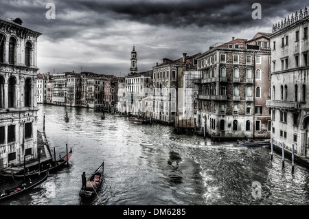 Sur le Grand Canal à Venise, Italie Banque D'Images