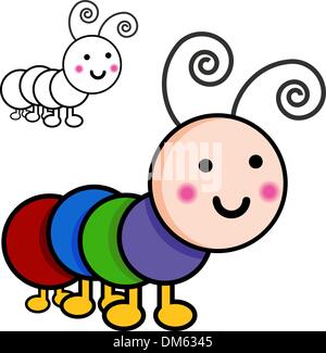 Dessin animé Bugs Caterpillar Illustration de Vecteur