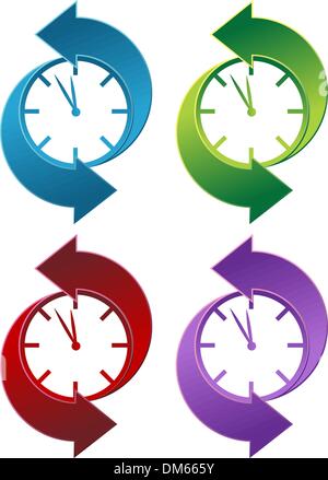 Horloge en arrière Illustration de Vecteur