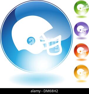 Football Helmet Icône Crystal Illustration de Vecteur