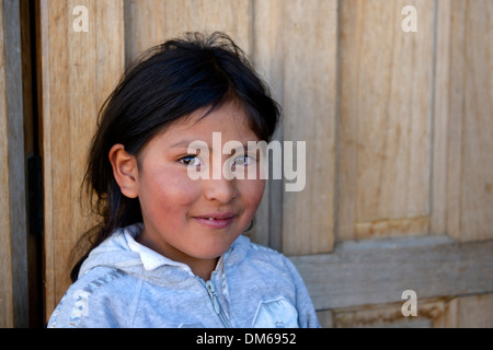 Girl, portrait, El Alto, département de La Paz, Bolivie Banque D'Images