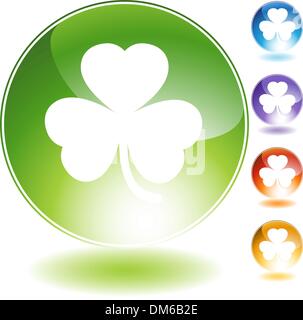 L'icône de trèfle vert Illustration de Vecteur