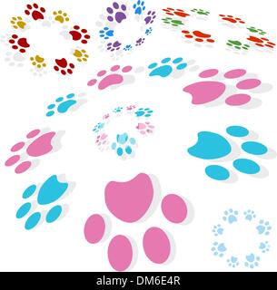 Paw Print Circle Illustration de Vecteur