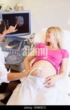 Femme enceinte ayant Échographie 4D Banque D'Images