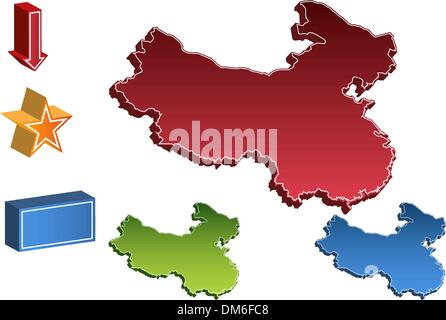 Carte de Chine Illustration de Vecteur