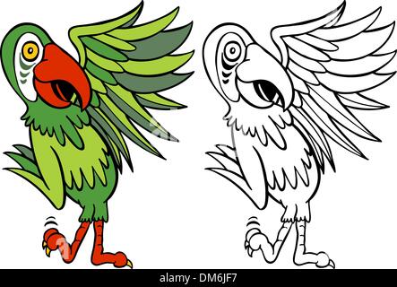 Parrot personnage de dessin au trait Illustration de Vecteur