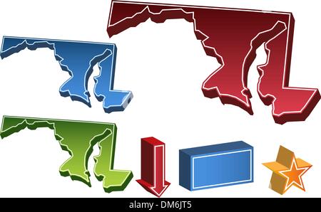 Maryland 3D Illustration de Vecteur