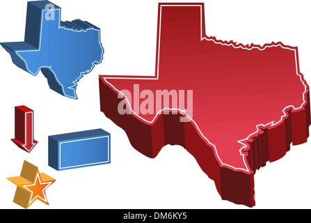 Texas 3D Illustration de Vecteur