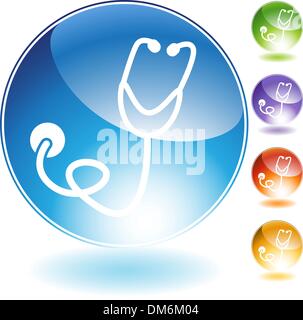 Icône Crystal stéthoscope Illustration de Vecteur
