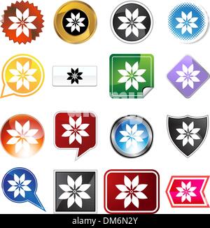 Plusieurs boutons - Poinsettia Illustration de Vecteur