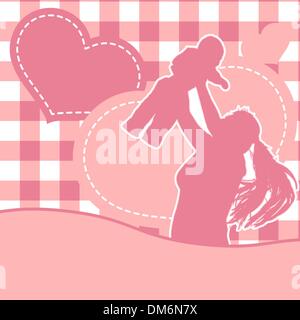 Mère et Fils s'amusant. Illustration de Vecteur