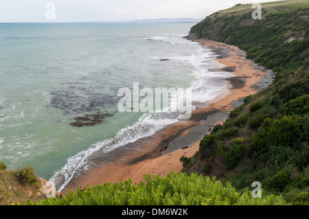 Plage de Bushy Scenic Reserve, Oamaru, North Otago, île du Sud, Nouvelle-Zélande. Banque D'Images