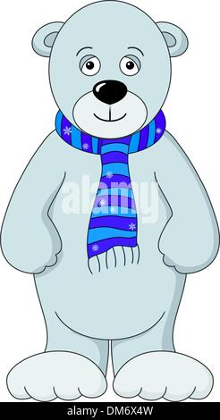 Teddy-bear dans un foulard blanc Illustration de Vecteur