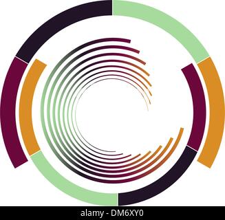 Lignes abstraites avec des cercles. Vector Illustration de Vecteur