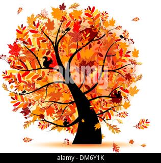 Bel arbre d'automne pour votre conception Illustration de Vecteur