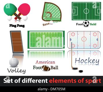 Ensemble d'éléments de sport. Illustration de Vecteur