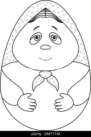 Doll matreshka, contours Illustration de Vecteur