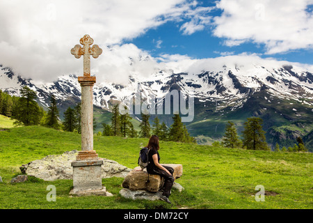 L'Italie, Val d'Aoste, de la Vallée de Valpelline Banque D'Images