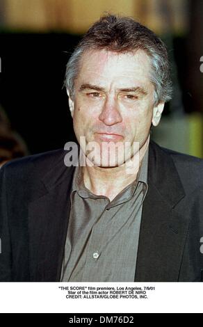 ''THE SCORE'' film premiere, Los Angeles, 7/9/01.star du film l'acteur Robert de Niro. Banque D'Images