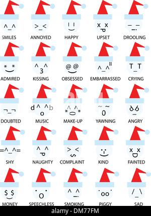 Émoticônes smiley de Noël Illustration de Vecteur