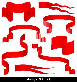 set de rubans rouges Illustration de Vecteur