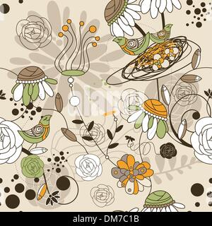 Cute seamless floral background Illustration de Vecteur