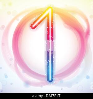 Arc-en-ciel Numéro de lumières en arrière-plan blanc Cercle Illustration de Vecteur