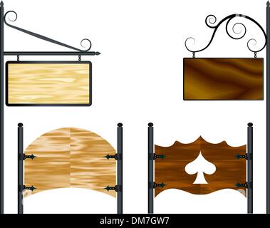 Les panneaux en bois Illustration de Vecteur