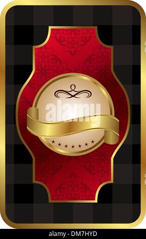 Cadre doré décoratif élaboré Illustration de Vecteur