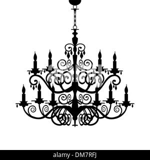 Lustre Baroque silhouette Illustration de Vecteur