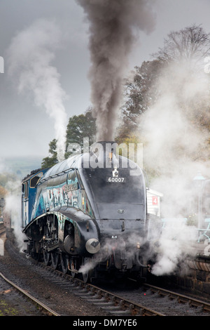 Sir Nigel Gresley, LNER, Classe A4 60007 à Grosmont Station sur le North York Moors railway. Banque D'Images
