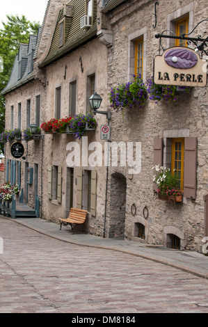 Historique piétonne Rue sous le Fort Vieux Québec Canada Banque D'Images