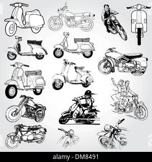 Moto moto retro vintage classic vector illustration Illustration de Vecteur