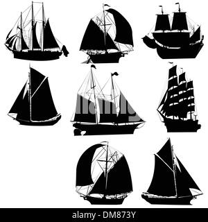 Navires à voile collection Illustration de Vecteur