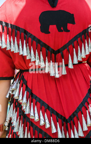 Détails de femme Vêtements traditionnels mohawks Premières Nations Québec Canada Banque D'Images