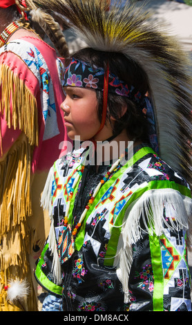 Pow-Wow de la fière nation mohawk vivant dans la communauté autochtone de Kahnawake, Québec Canada Banque D'Images