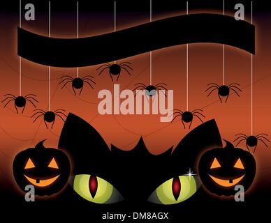 Chat noir sur un Halloween Illustration de Vecteur