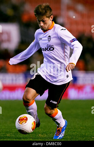 Valence, Espagne. Dec 12, 2013. Terrain Fede Cartabia de Valence CF en action lors de l'Europa League match entre Valence et Kuban Krasnodar au stade Mestalla, Valence : Action Crédit Plus Sport/Alamy Live News Banque D'Images