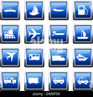 Transport icon set Illustration de Vecteur