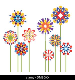 Vector colourful abstract flowers Illustration de Vecteur