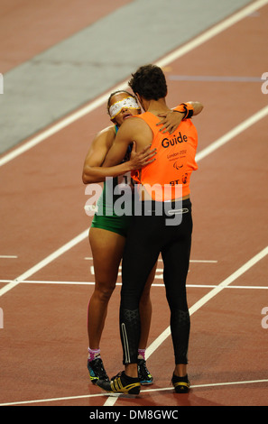 Terezhina Guilherminha (BRA) Women's 400m T12 pendant 5 journée Finale des Jeux paralympiques d'hiver du Stade Olympique Londres Angleterre - 04.09.12 Banque D'Images