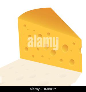 Tranche de fromage avec des trous Illustration de Vecteur