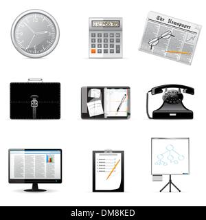 Icônes de bureau et d'entreprise Illustration de Vecteur