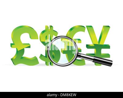 Chanter sous une loupe d'argent Illustration de Vecteur