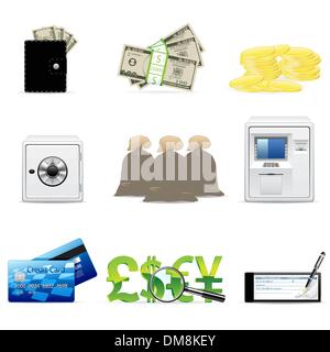 Banques et finance icons Illustration de Vecteur