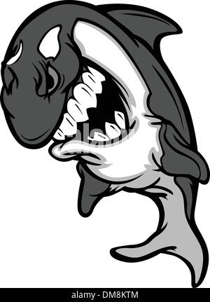 Killer Whale Mascot Cartoon Illustration de Vecteur