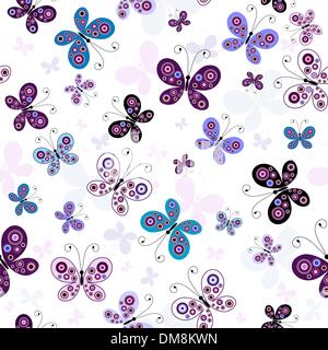Modèle transparent avec papillons Illustration de Vecteur